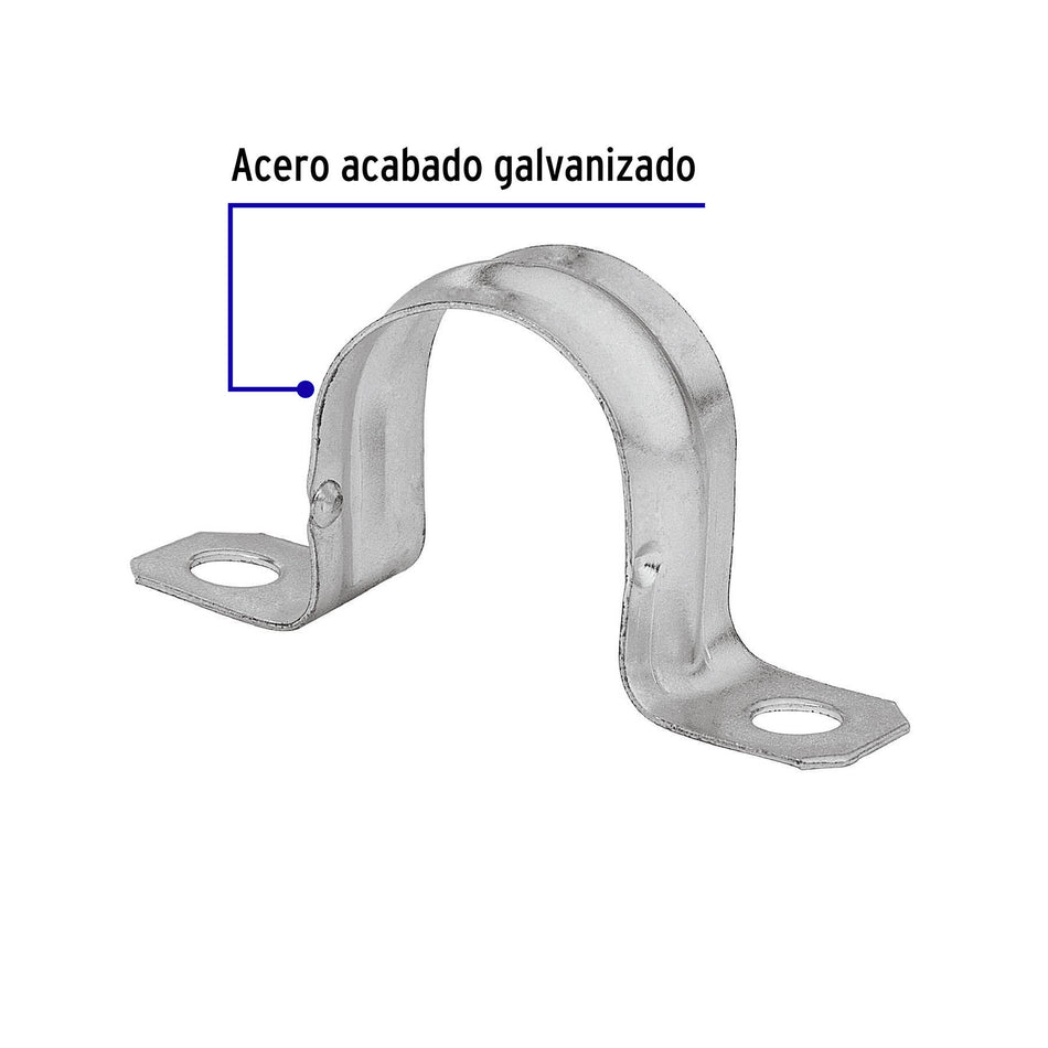 Bolsa c/10 abrazaderas tipo omega 1' p/tubo pared delgada 1'