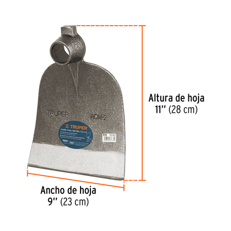 Azadón oreja y martillo No. 2 de 2.8 lb, sin mango, TRUPER