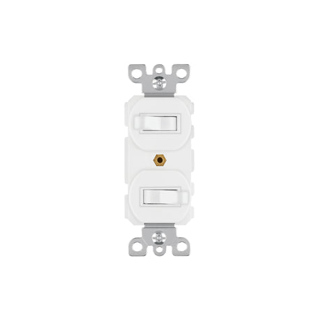 Interruptor dúplex de palanca, Standard, blanco, Volteck