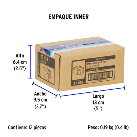 Interruptor de 3 vías, Volteck Basic