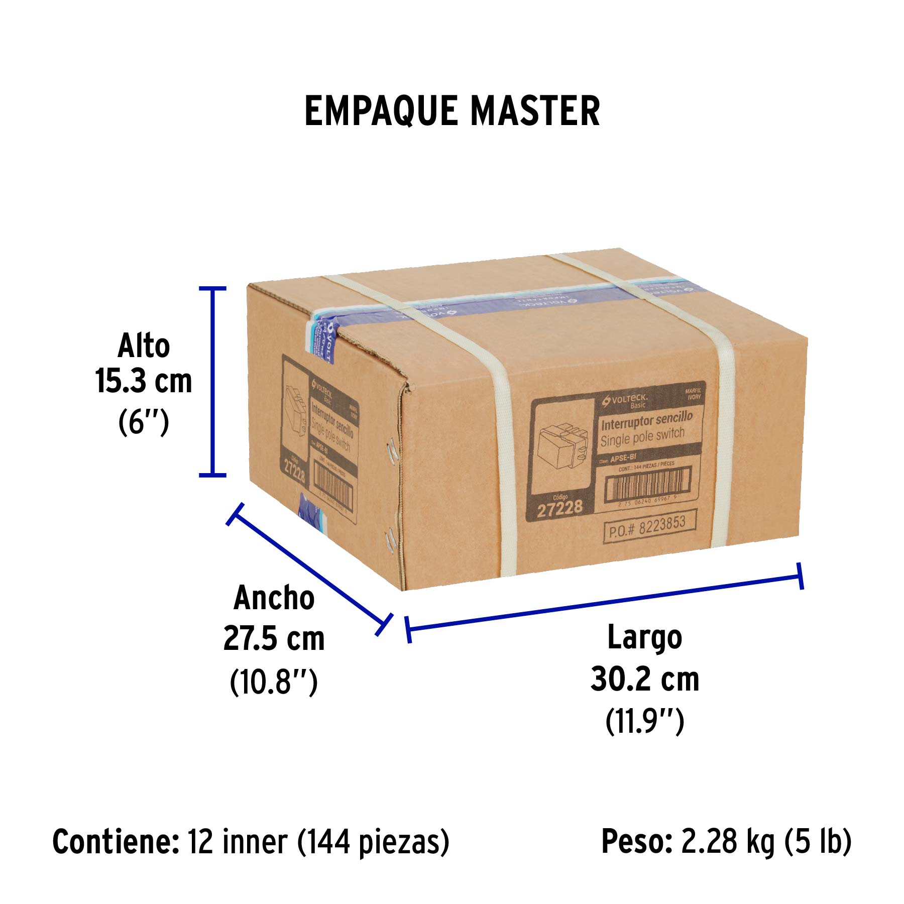 Interruptor sencillo, marfil, línea Volteck Basic