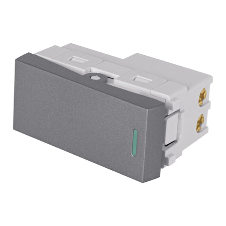 Interruptor de 3 vias acero inox de 1 modulo linea Lisboa