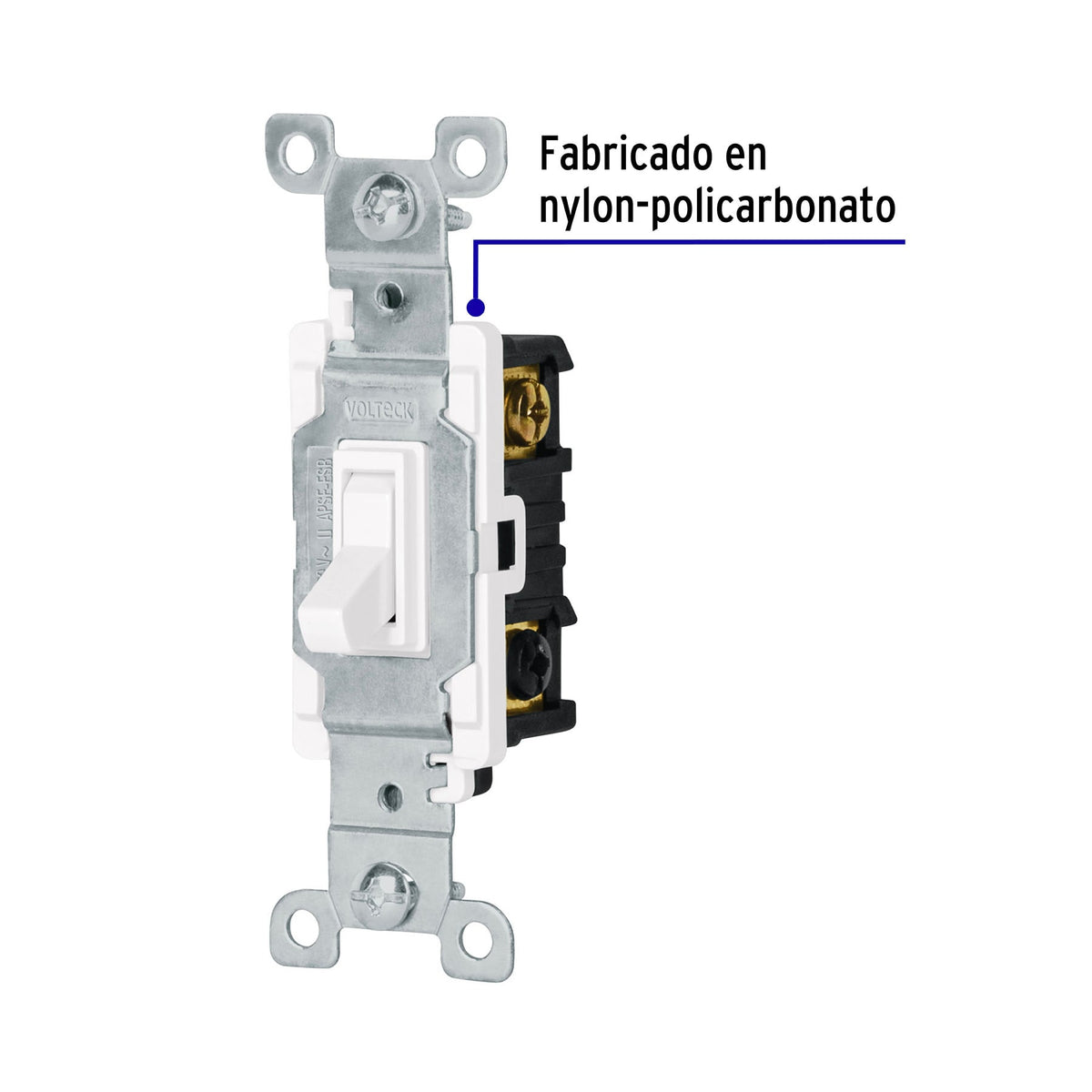 Interruptor vertical de palanca, 3 vías, Standard, blanco
