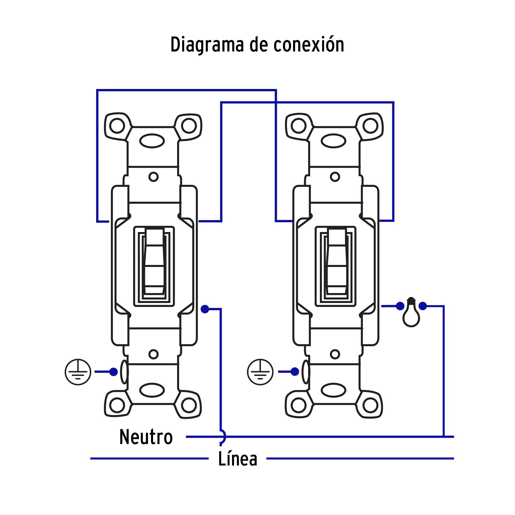 Interruptor vertical de palanca, 3 vías, Standard, blanco
