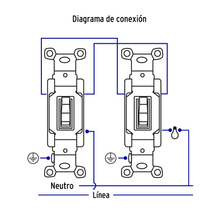 Interruptor vertical de palanca, 3 vías, Standard, blanco