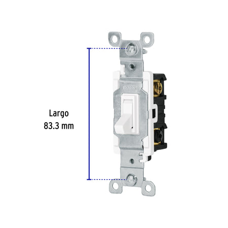 Interruptor vertical de palanca, Standard, blanco, Volteck