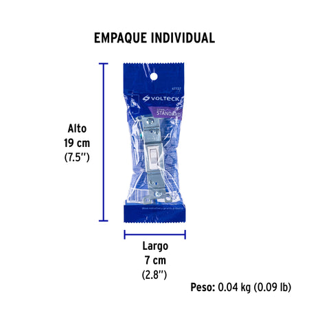 Interruptor vertical de palanca, Standard, blanco, Volteck