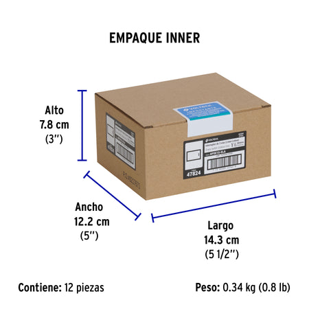 Interruptor 3 vías acero inox de 1.5 módulos, línea Lisboa
