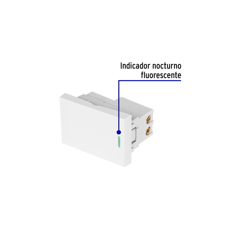 Interruptor de 3 vías blanco de 1.5 módulos, línea Lisboa