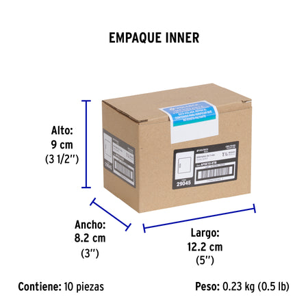 Interruptor de 3 vías de 1.5 módulos, línea Toledo, BASIC
