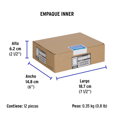 Interruptor sencillo acero inox de 3 módulos, línea Lisboa