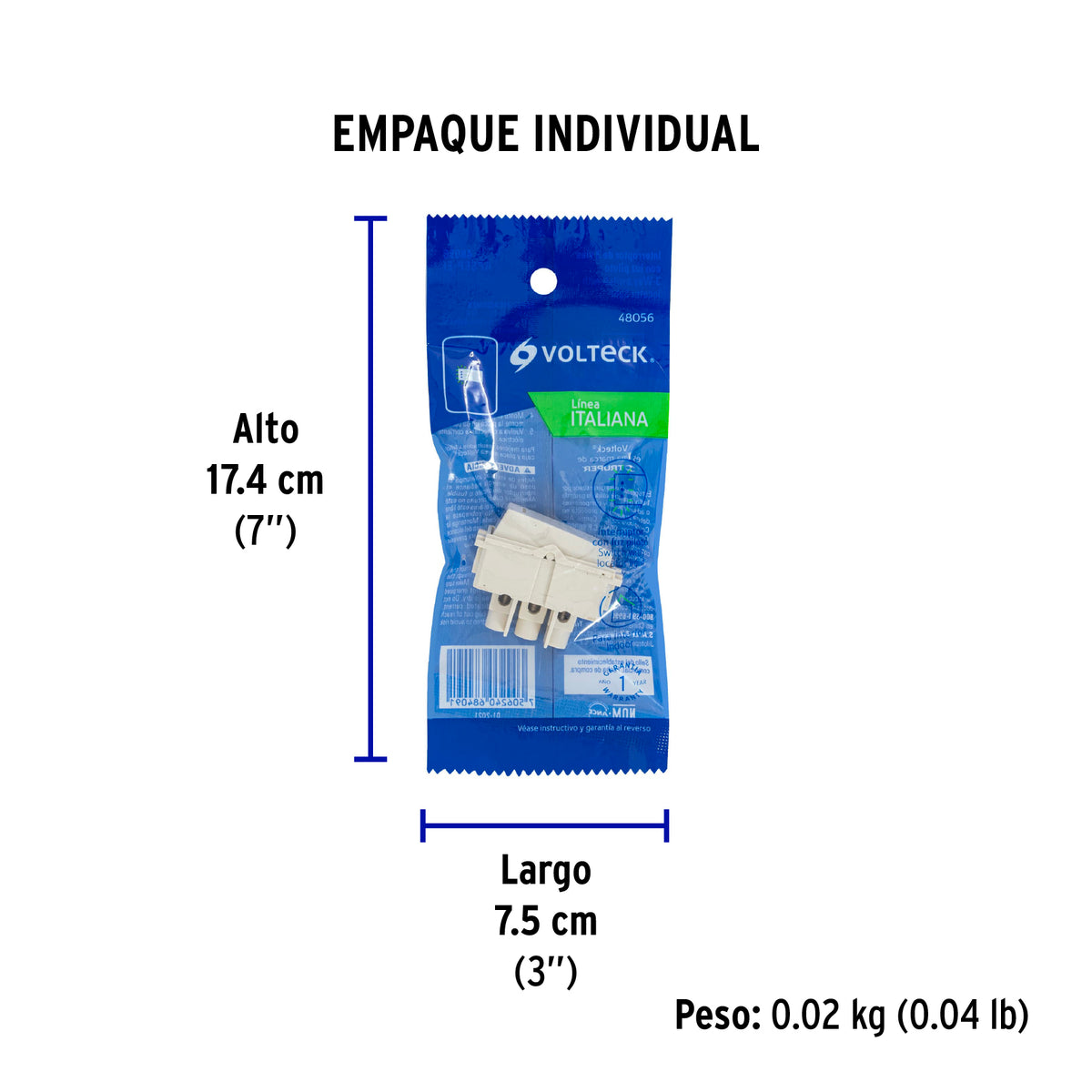 Interruptor de 3 vías con luz piloto, línea Italiana, marfil