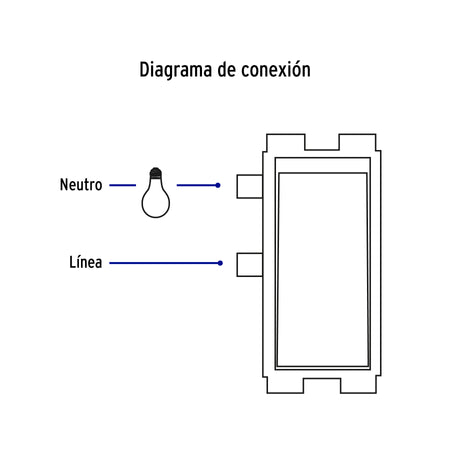 Interruptor sencillo con luz piloto, línea Italiana, marfil