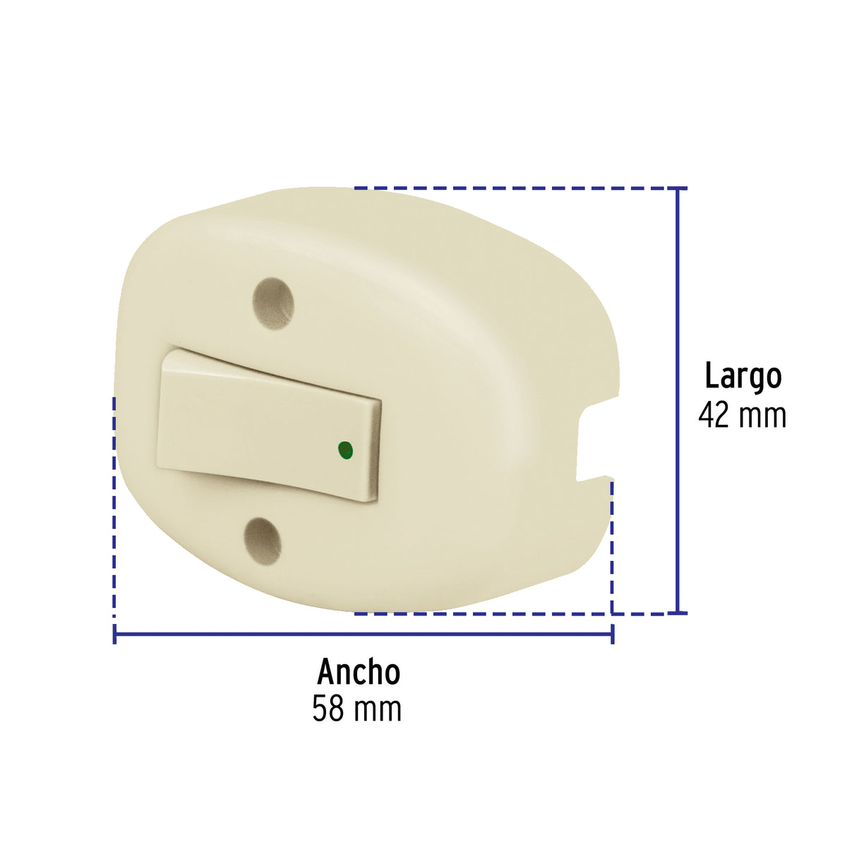 Interruptor de sobreponer sencillo, a granel, Volteck