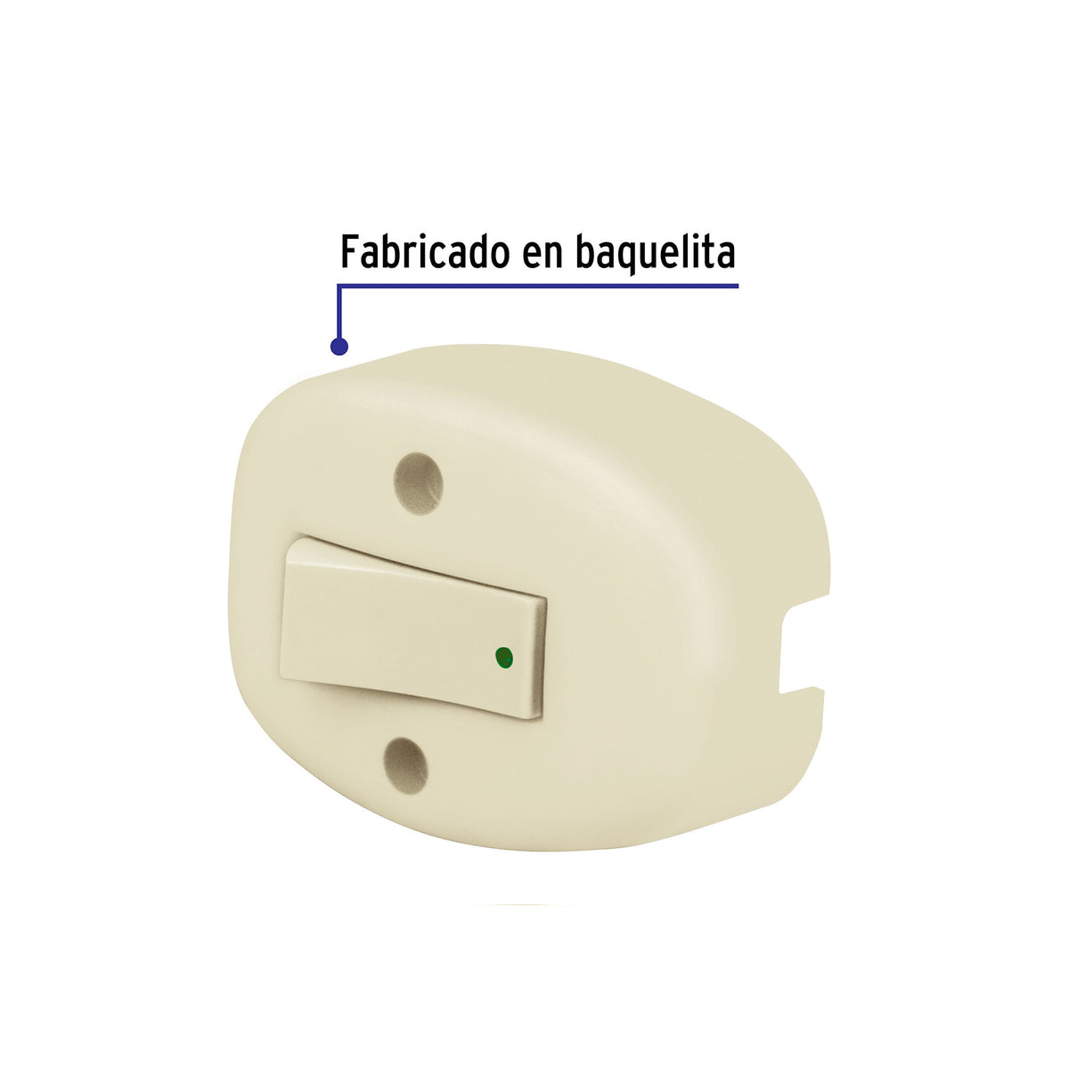 Interruptor de sobreponer sencillo, a granel, Volteck