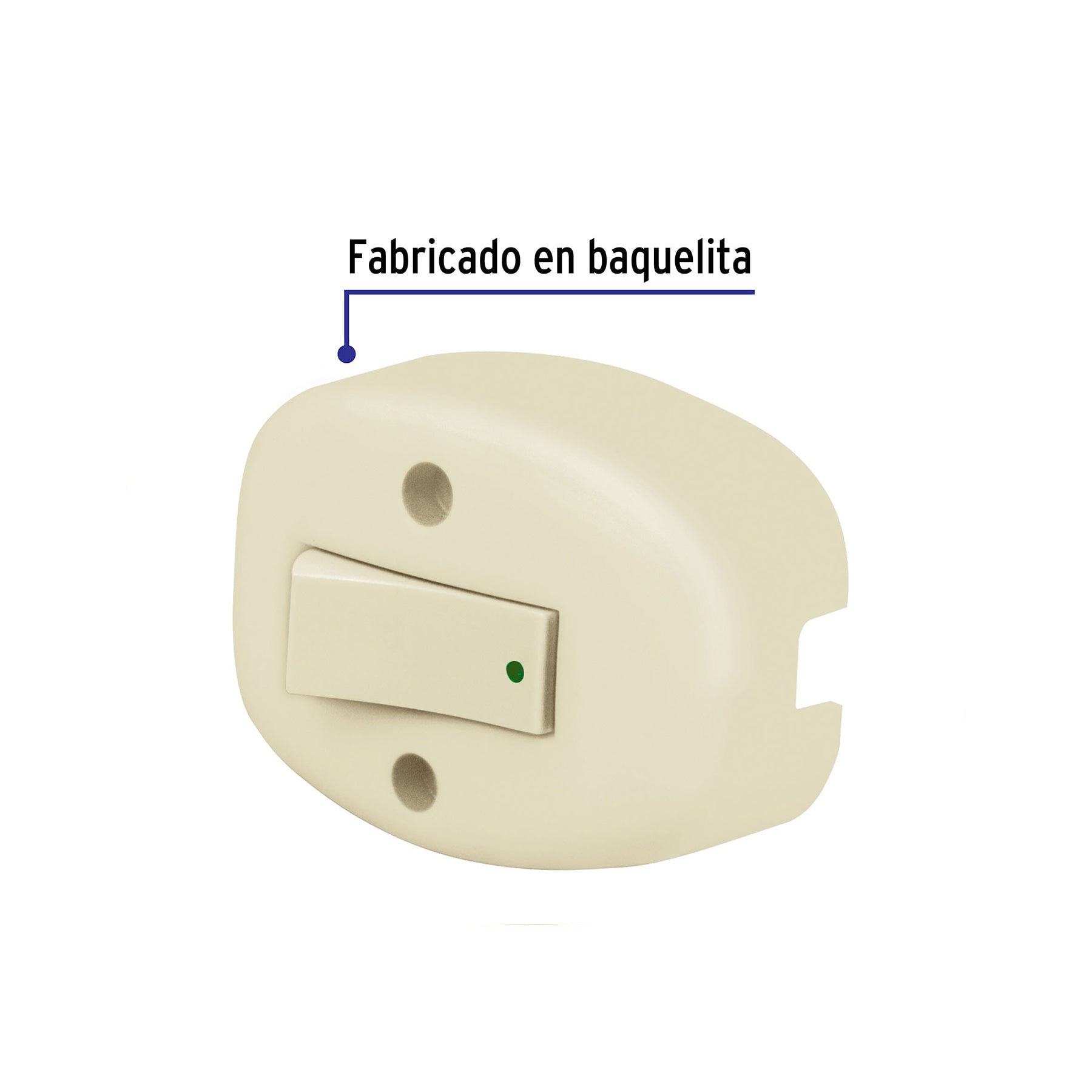 Interruptor de sobreponer sencillo, a granel, Volteck