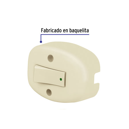Interruptor de sobreponer sencillo, a granel, Volteck