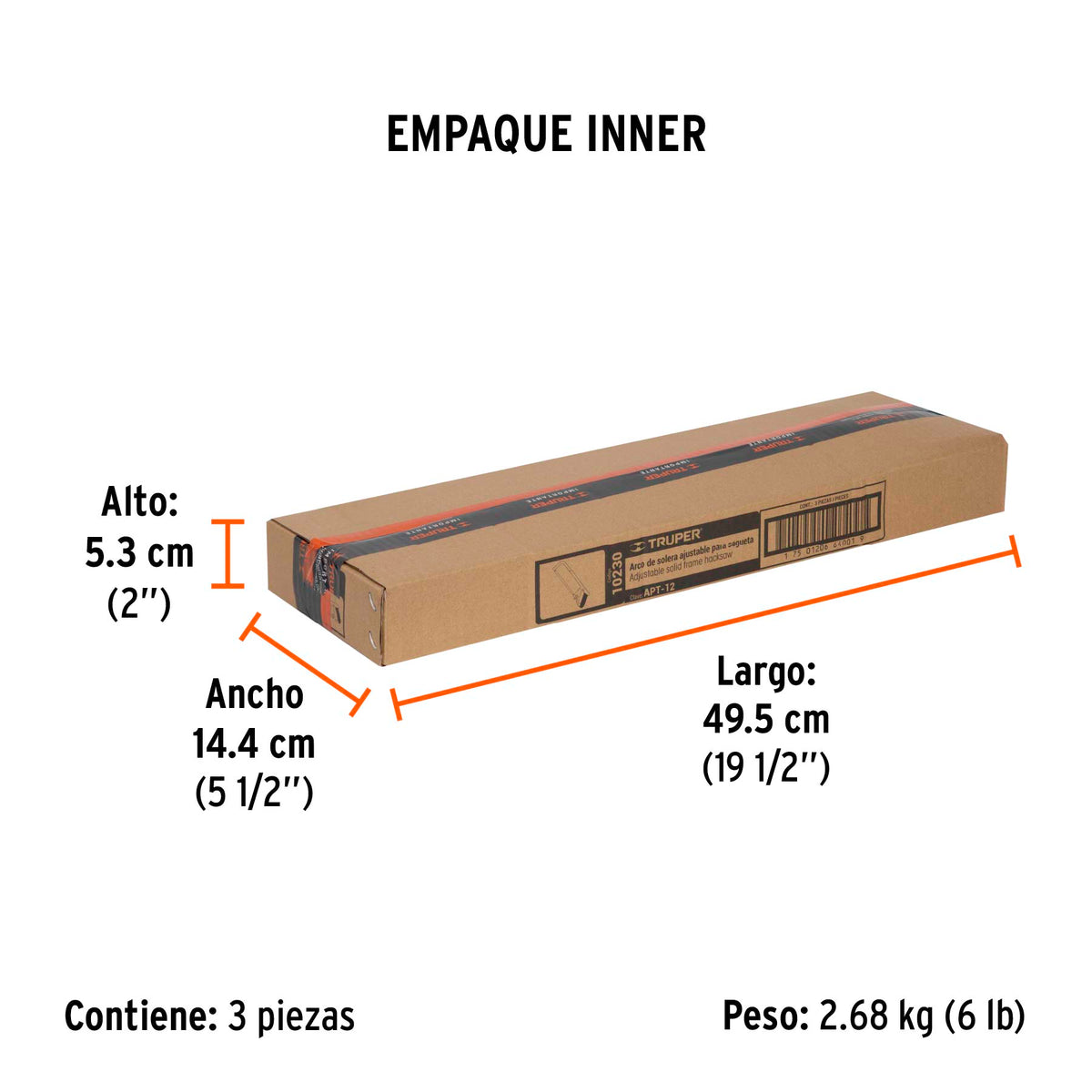 Arco 12" profesional ajustable de solera para segueta