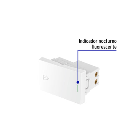Interruptor para timbre blanco de 1.5 módulos, línea Lisboa