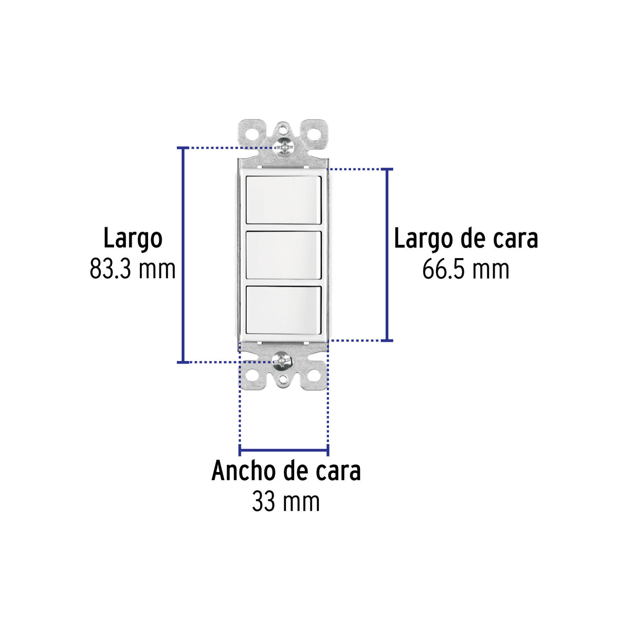 Interruptor triple, línea Classic, Volteck
