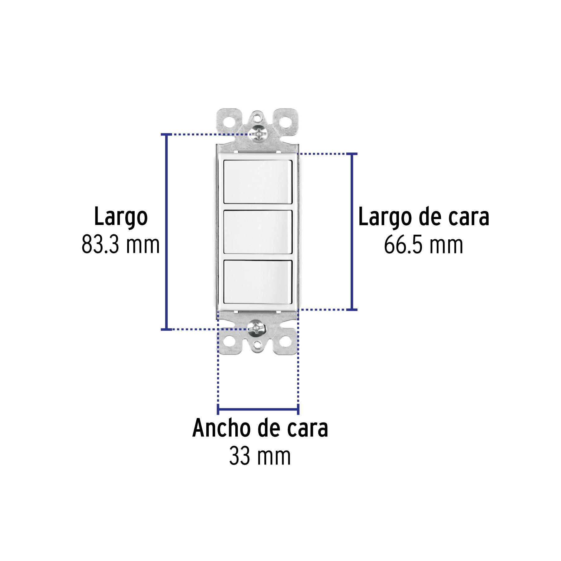 Interruptor triple, línea Classic, Volteck