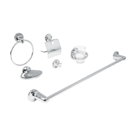 Juego de 6 accesorios para bano redondos cromo FOSET AQUA