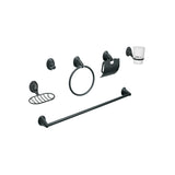 Juego de 6 accesorios para bano FOSET AQUA negro