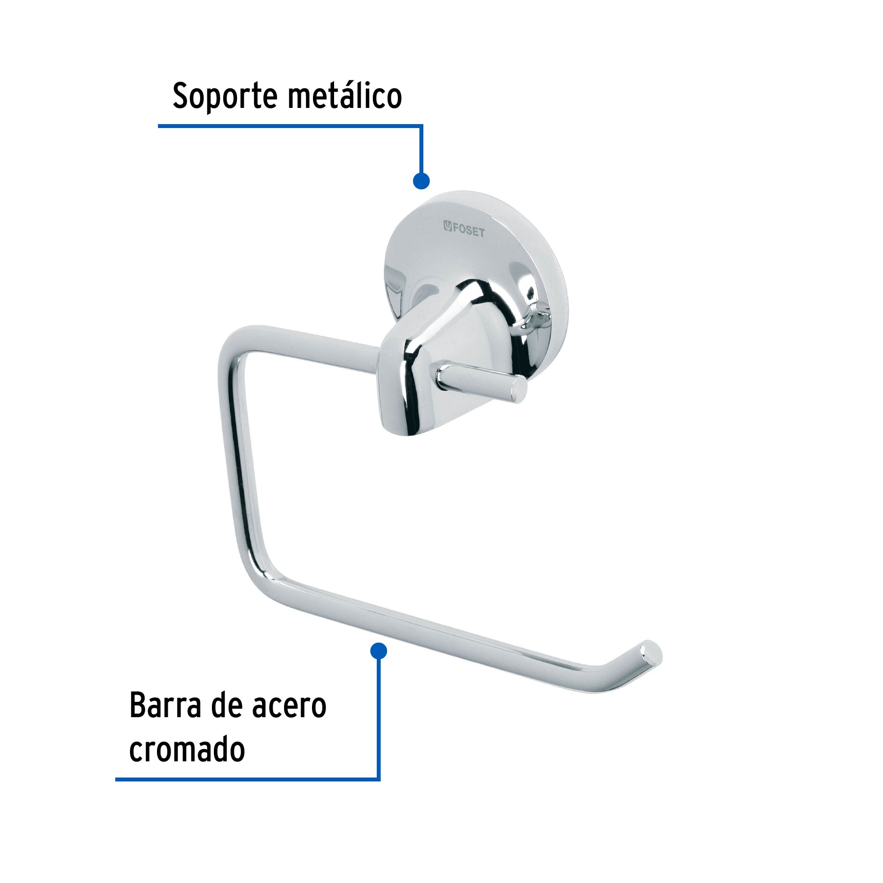Portarrollo sin cubierta cromo FOSET AQUA
