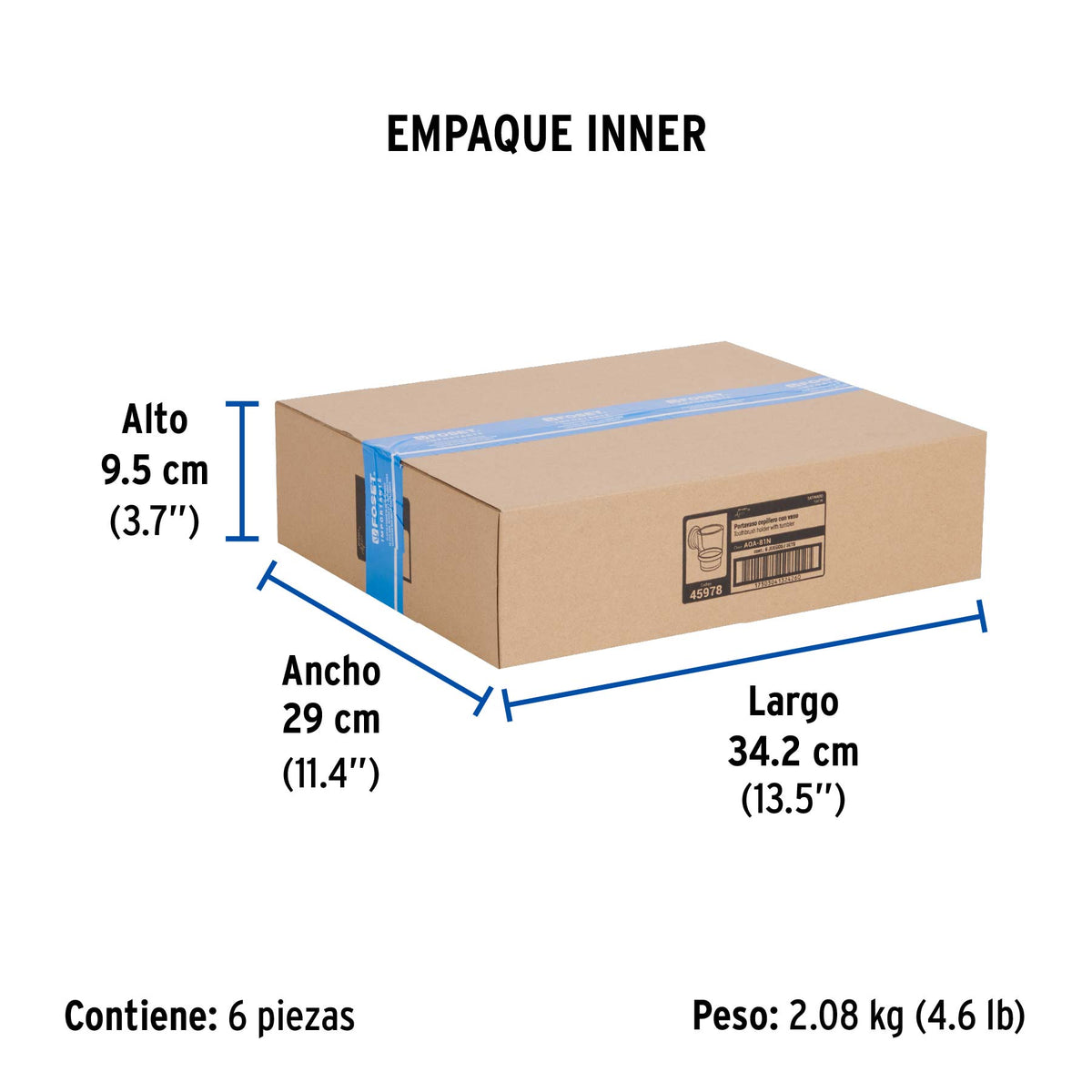 Portavaso cepillero con vaso de vidrio, níquel satín, AQUA