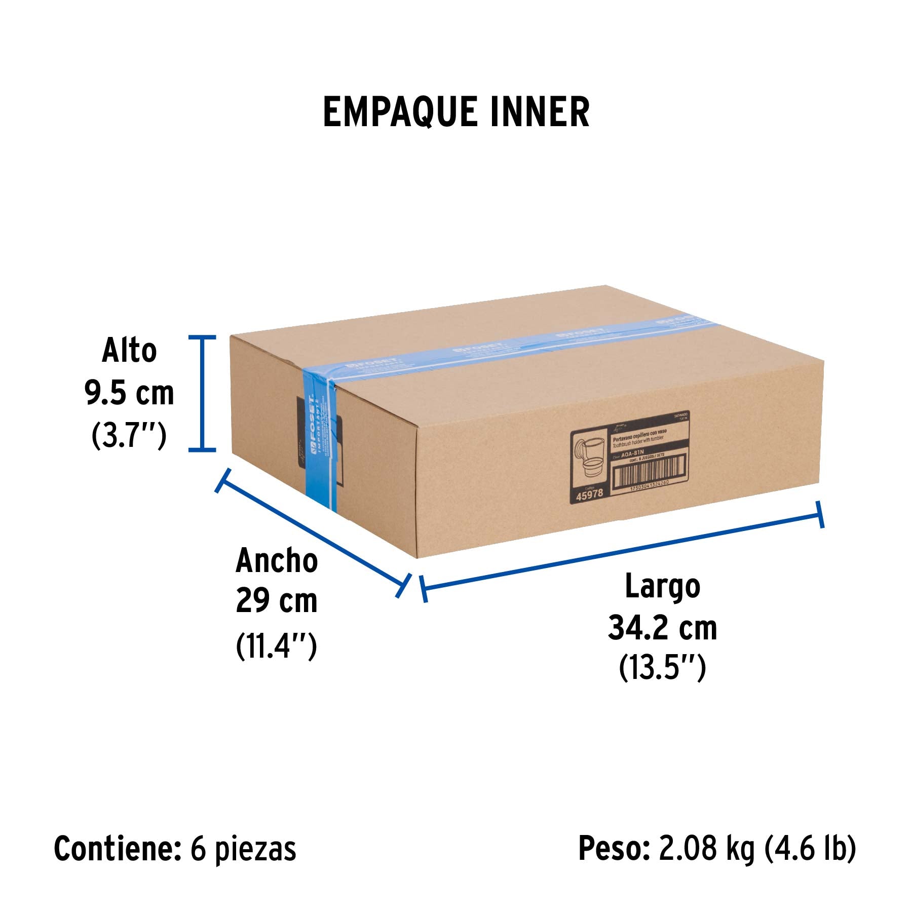 Portavaso cepillero con vaso de vidrio, níquel satín, AQUA