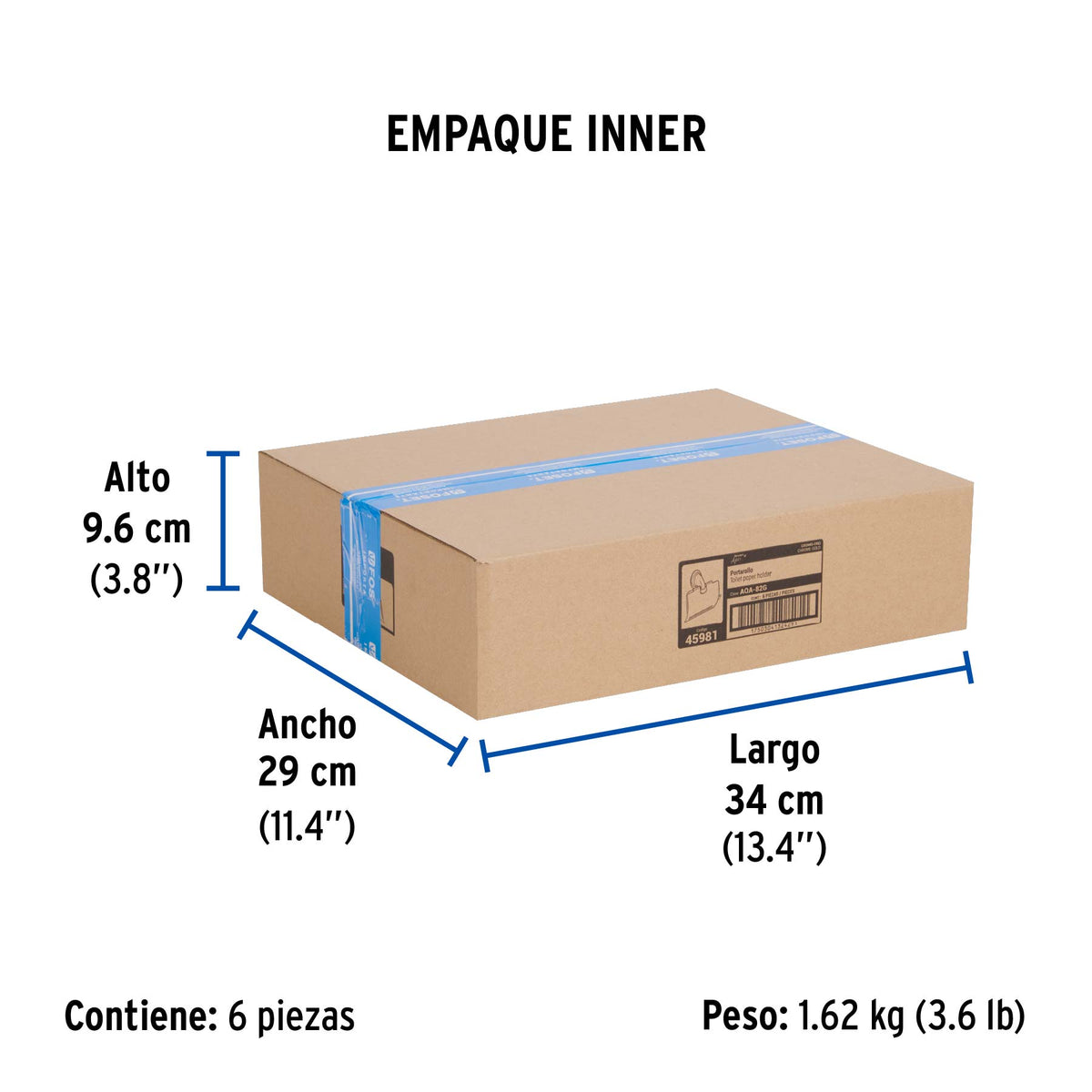 Portarrollo con cubierta, cromo-oro, FOSET AQUA