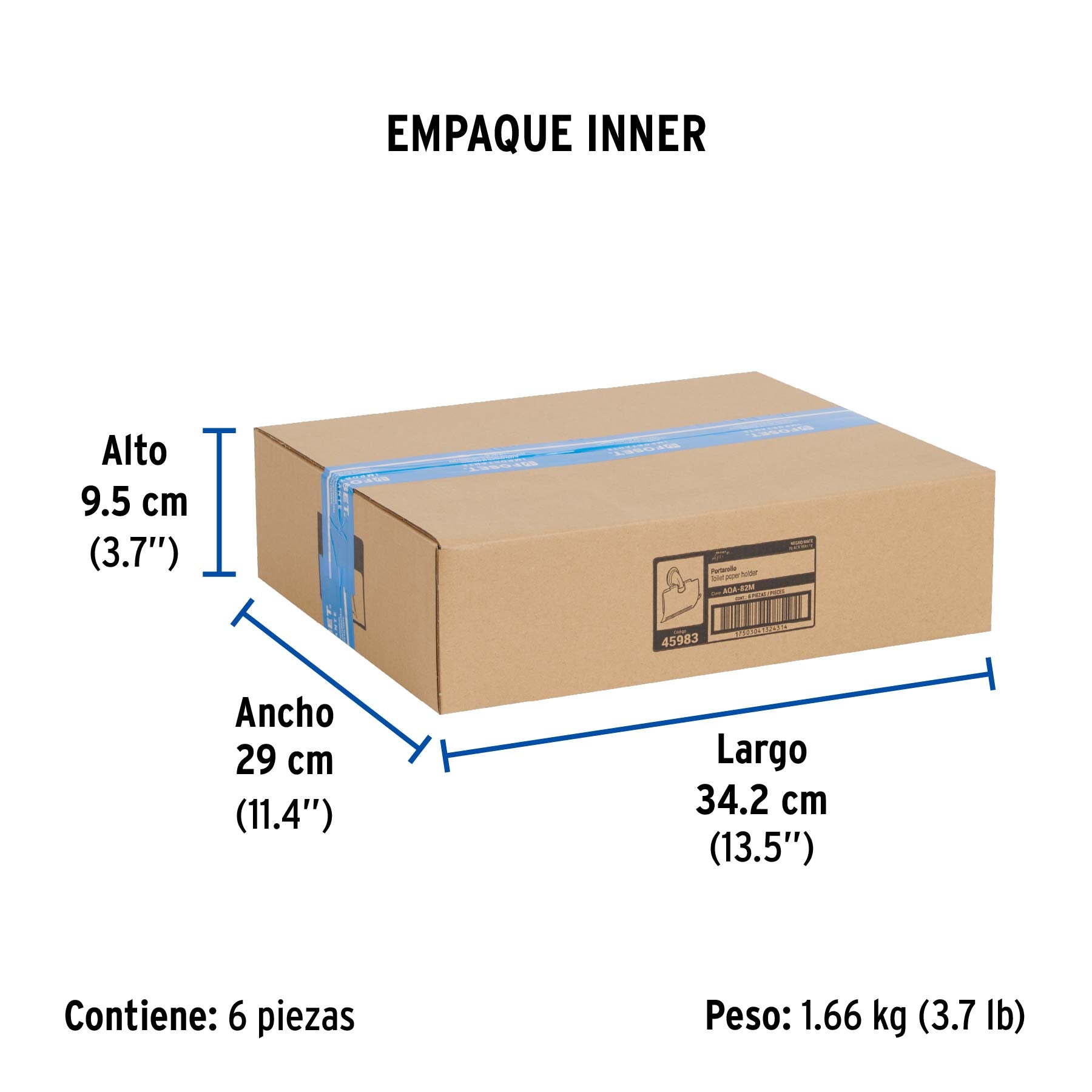 Portarrollo con cubierta FOSET AQUA negro