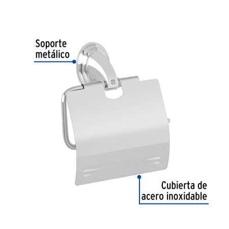 Portarrollo con cubierta FOSET AQUA cromo