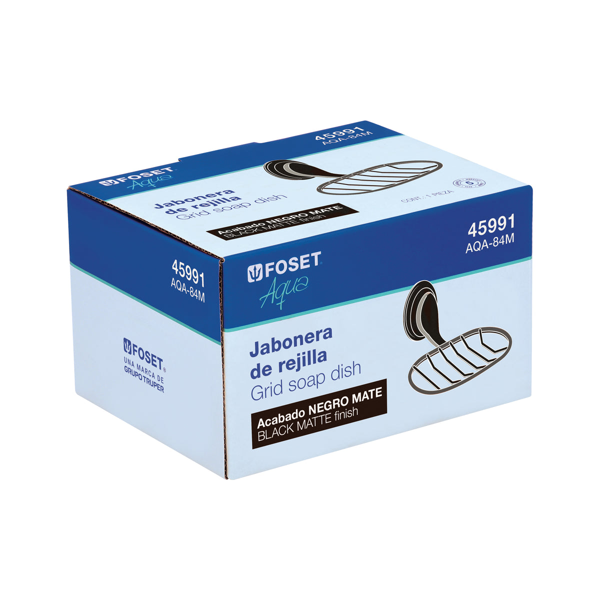 Jabonera de rejilla negro FOSET AQUA