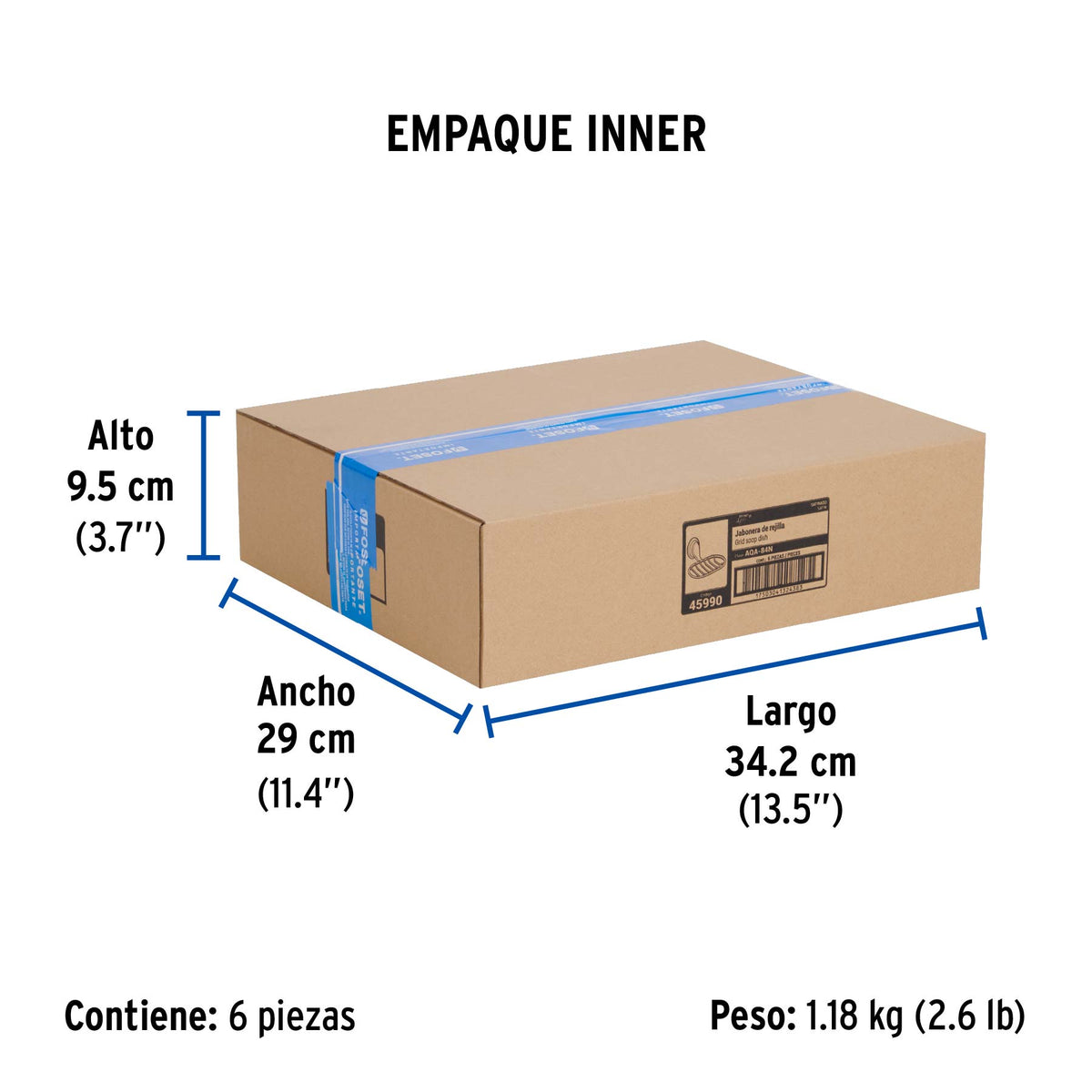 Jabonera de rejilla, níquel satín, FOSET AQUA