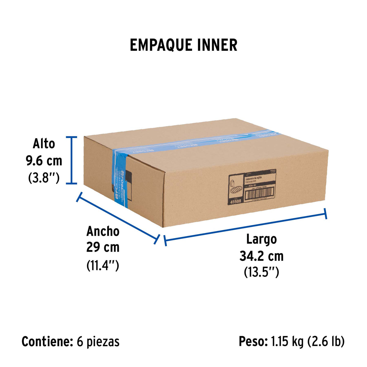 Jabonera de rejilla, cromo, FOSET AQUA