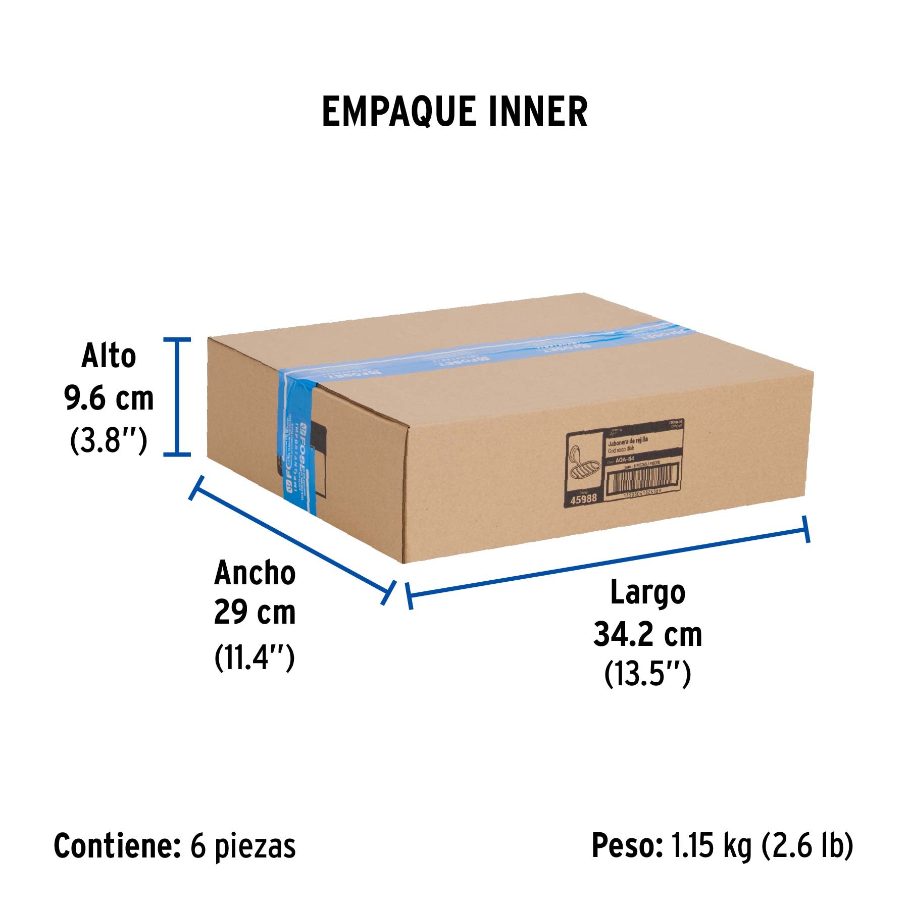 Jabonera de rejilla, cromo, FOSET AQUA