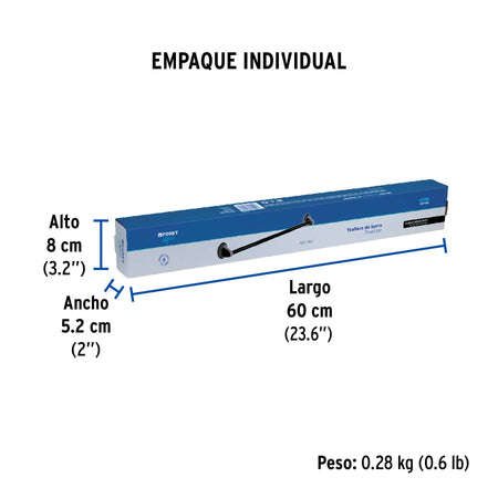 Toallero de barra largo, negro, FOSET AQUA