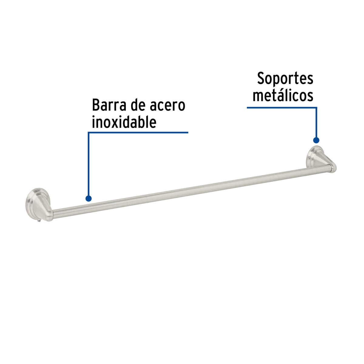 Toallero de barra largo niquel satin FOSET AQUA