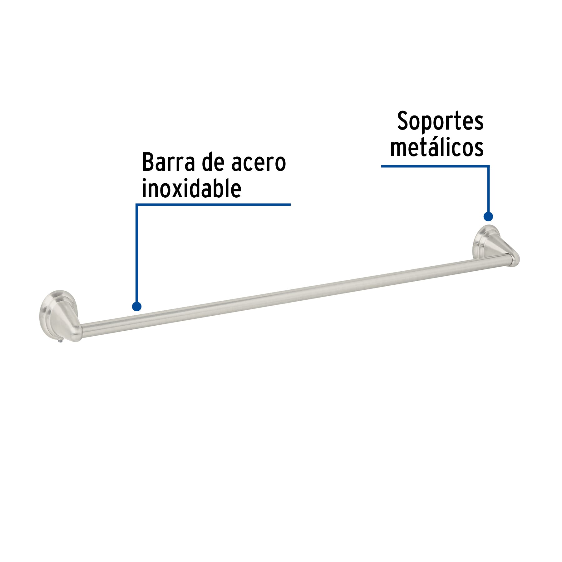 Toallero de barra largo niquel satin FOSET AQUA