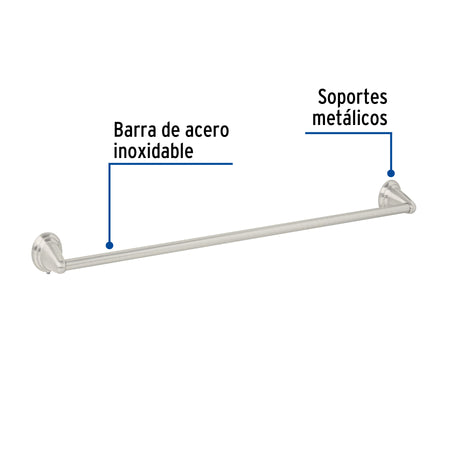 Toallero de barra largo niquel satin FOSET AQUA