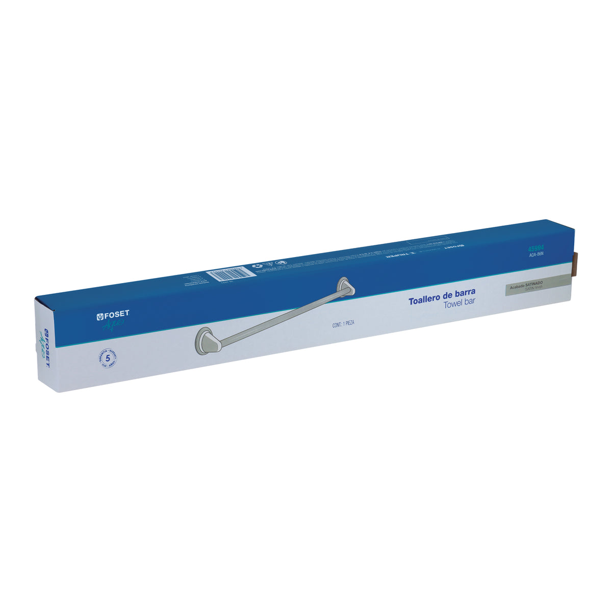 Toallero de barra largo niquel satin FOSET AQUA