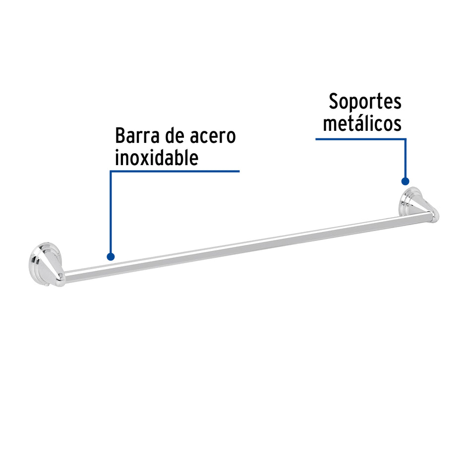 Toallero de barra largo cromo FOSET AQUA