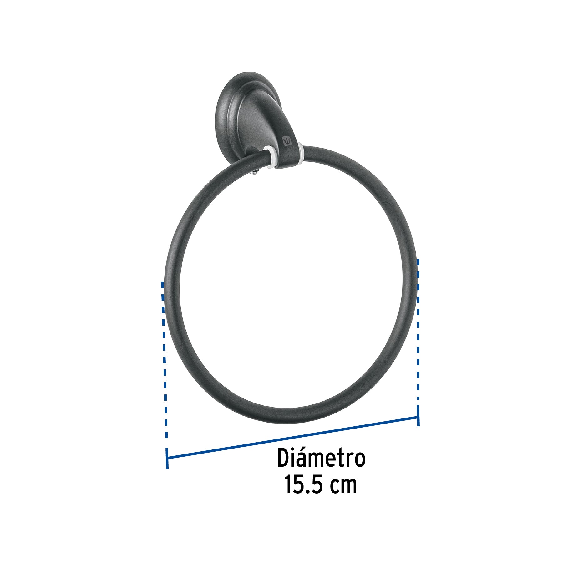 Toallero de argolla negro FOSET AQUA