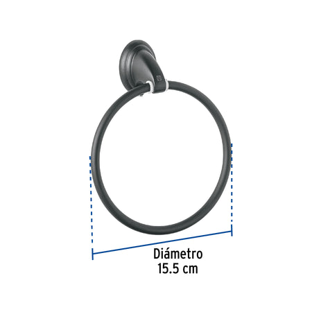 Toallero de argolla negro FOSET AQUA