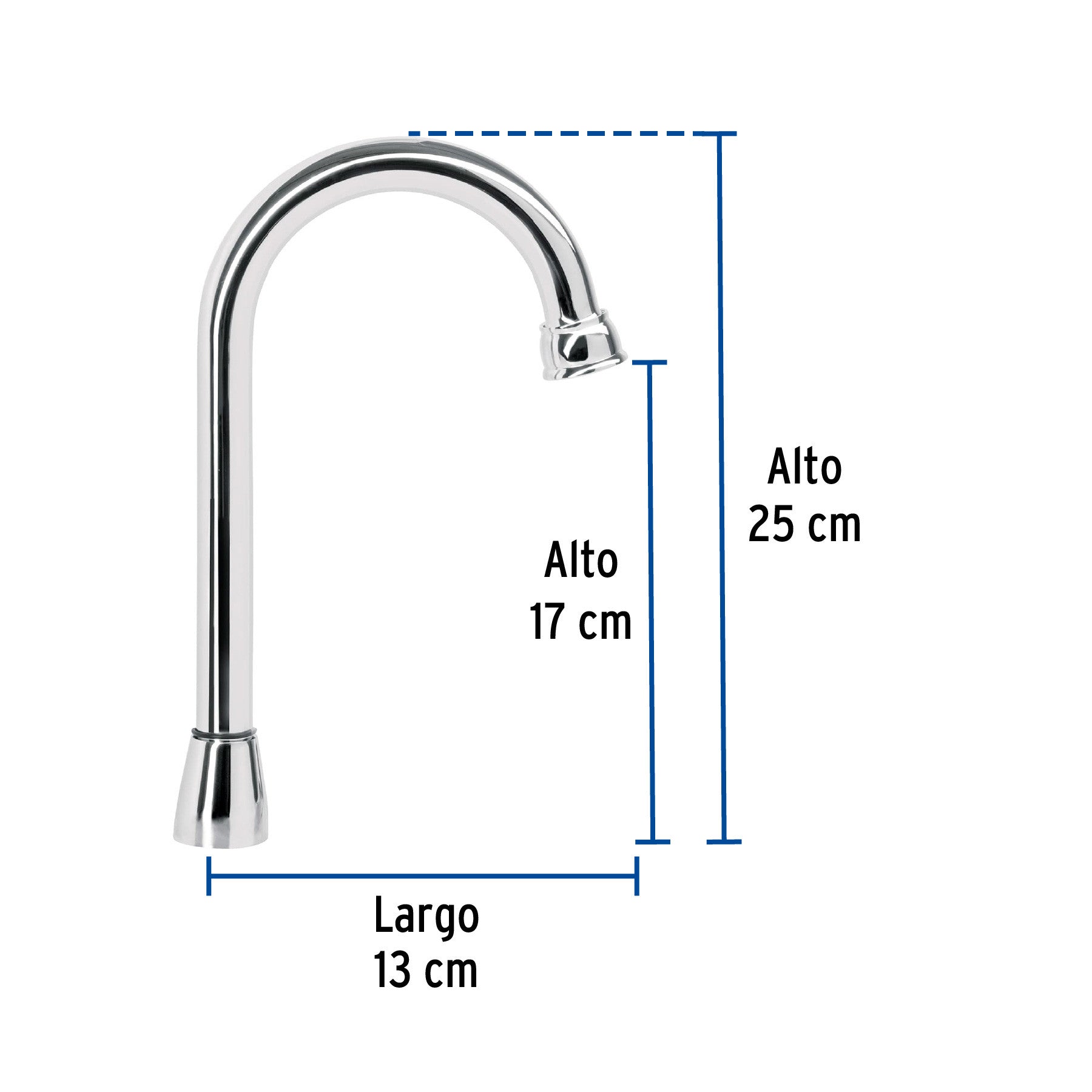 Cuello tipo bar para mezcladora de lavabo, cromo-oro, AQUA