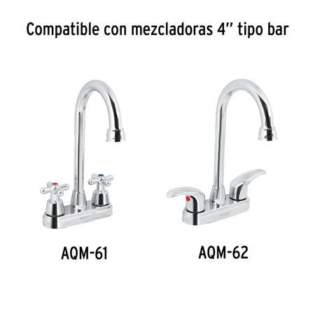 Cuello tipo bar para mezcladora de lavabo, cromo-oro, AQUA
