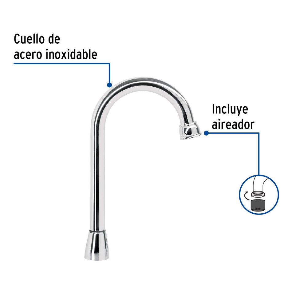 Cuello tipo bar para mezcladora de lavabo, cromo-oro, AQUA