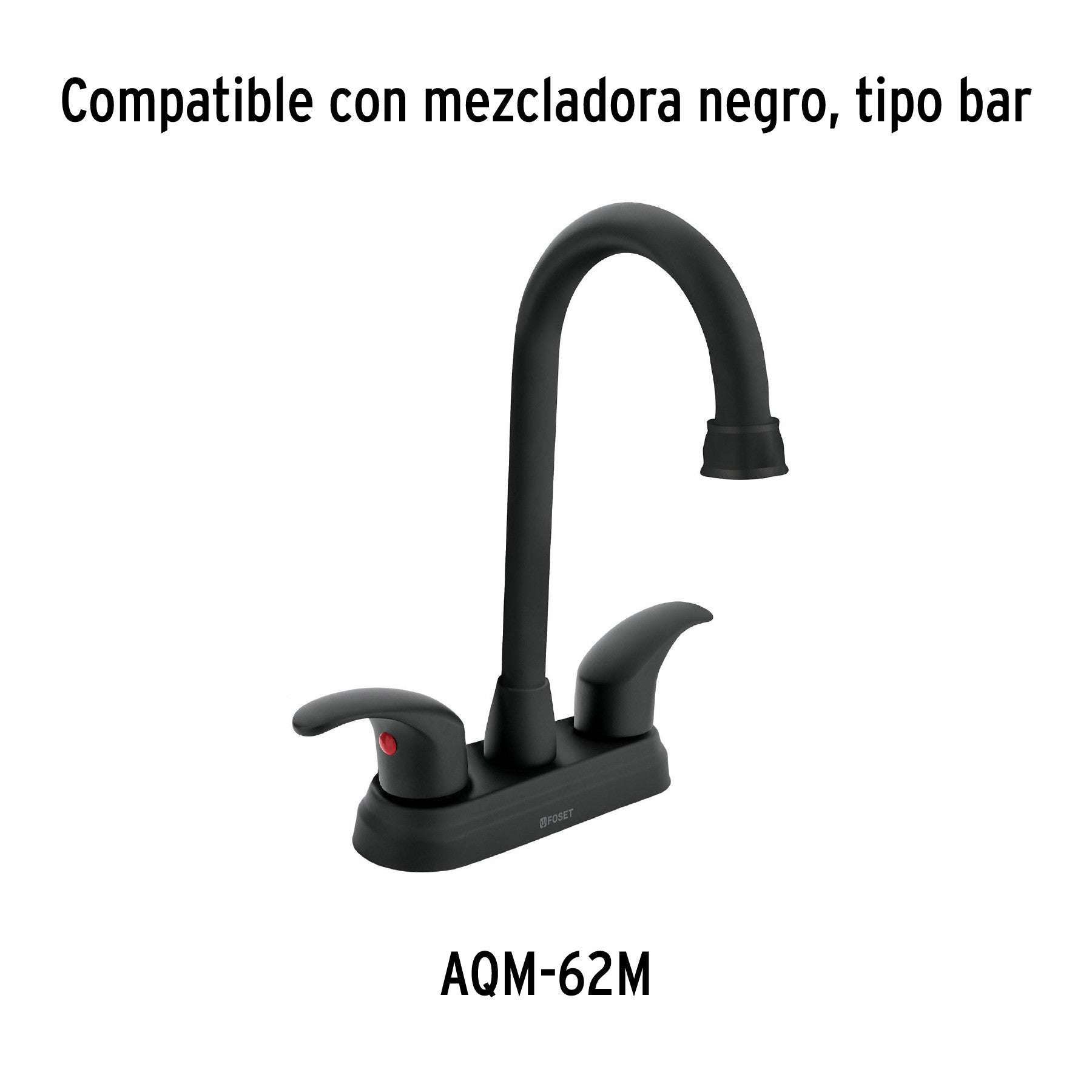 Cuello tipo bar para mezcladora de lavabo, negro mate, AQUA negro, mate