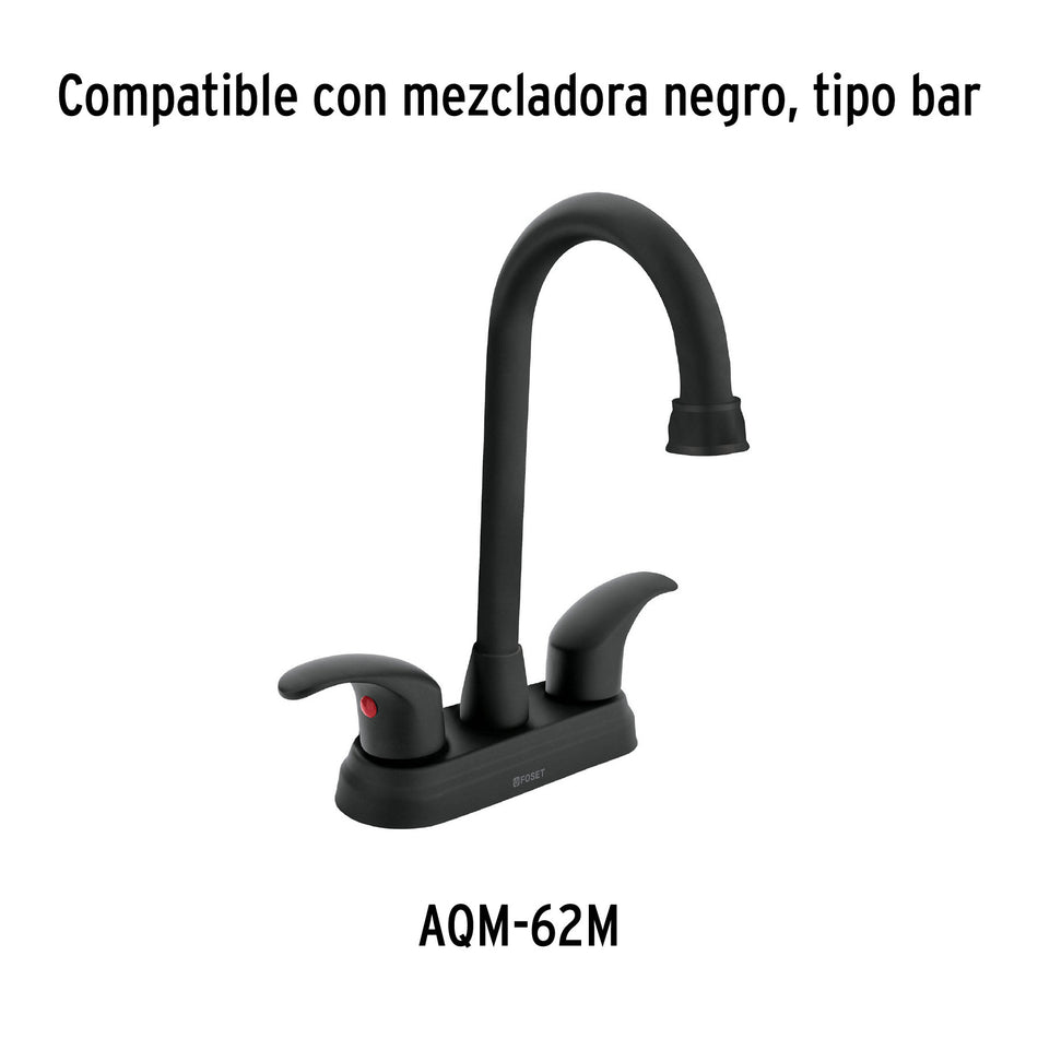 Cuello tipo bar para mezcladora de lavabo, negro mate, AQUA negro, mate